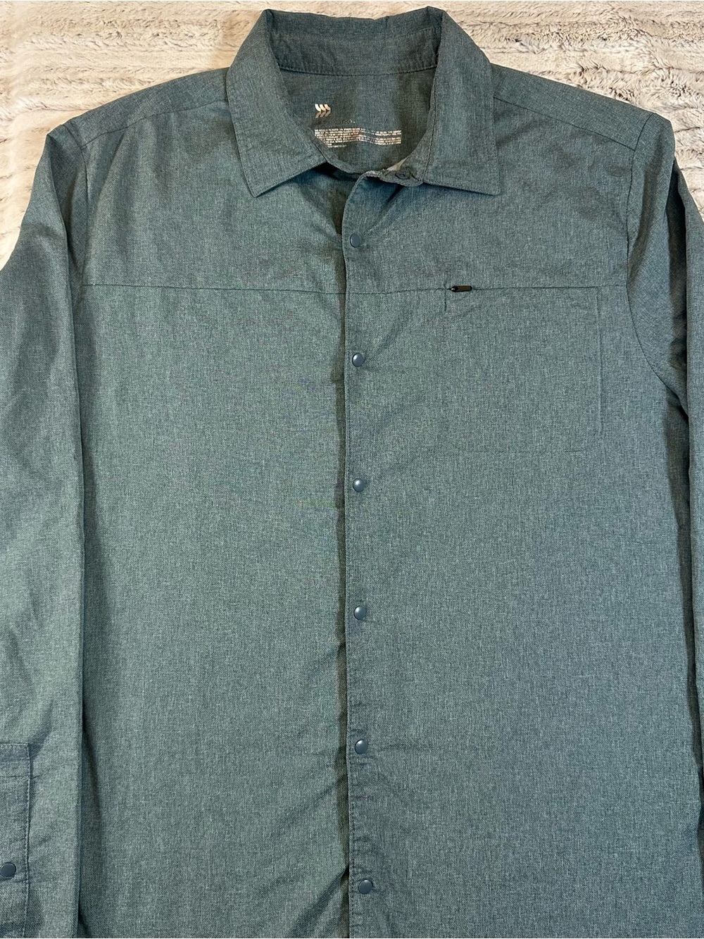 All in Motion Performance Snap Button Long Sleeve Shirt Gray Men’s